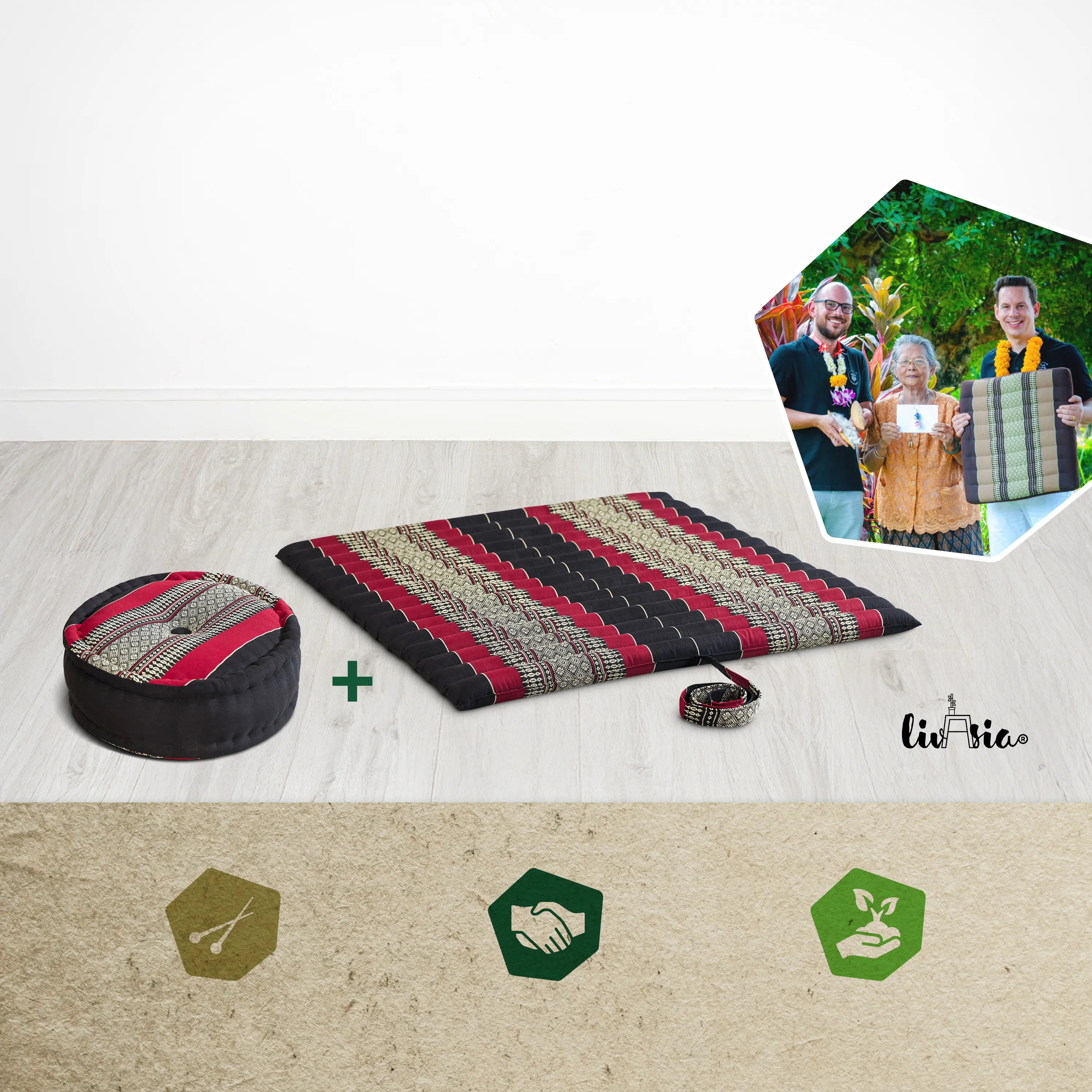 Kapok meditatiekussen set XL