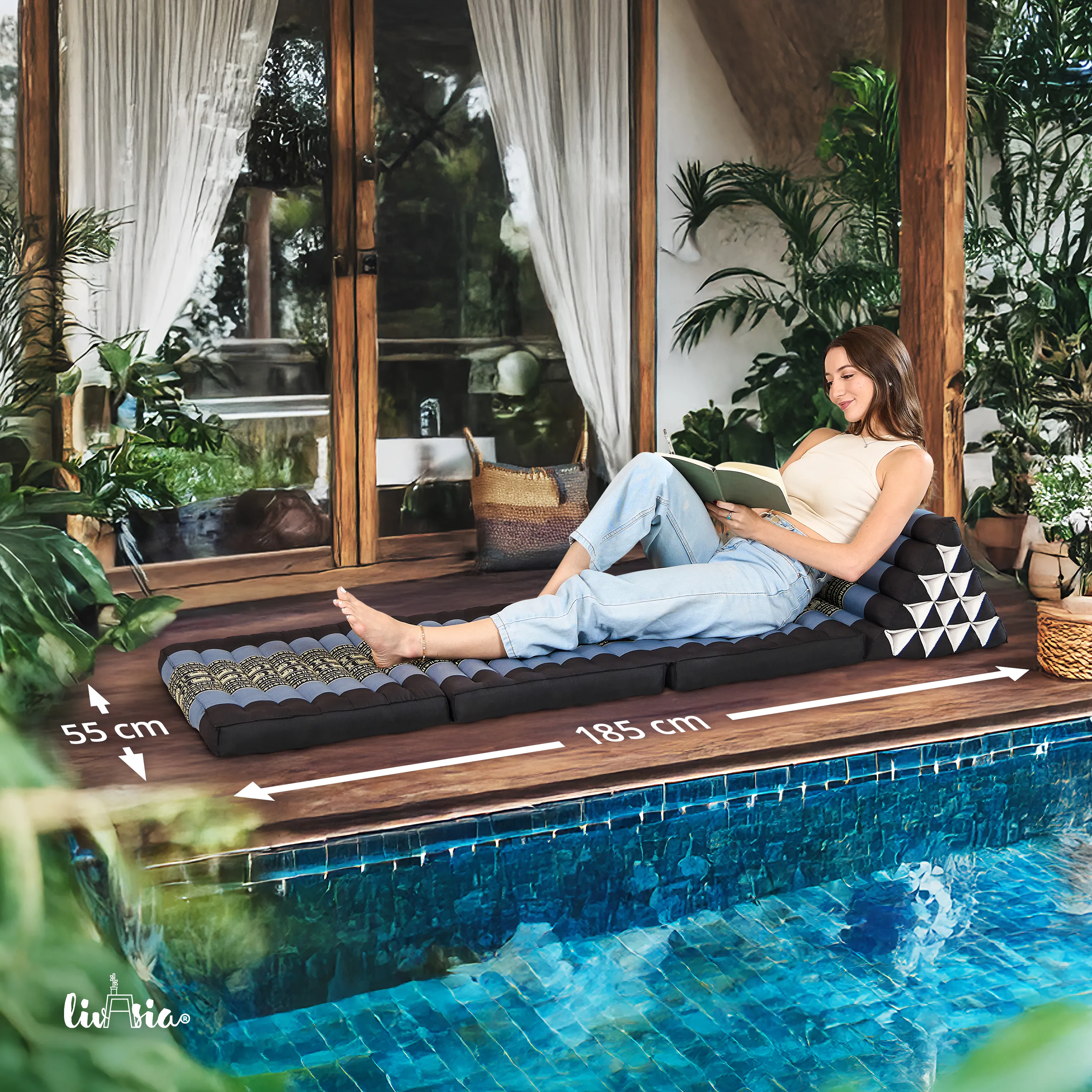 Kapok Thais kussen XXL hoog