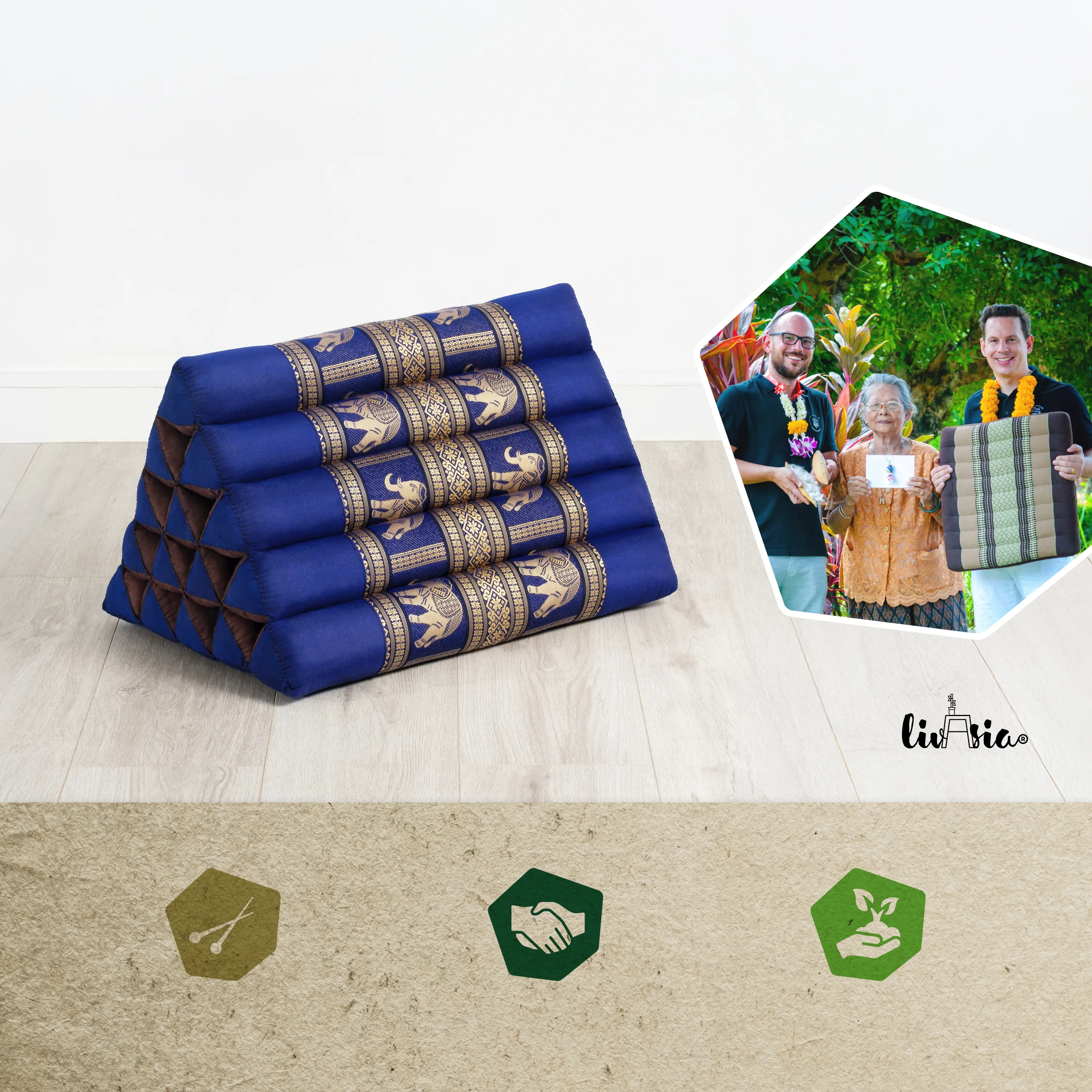 Kapok driehoekig kussen hoog, Deluxe