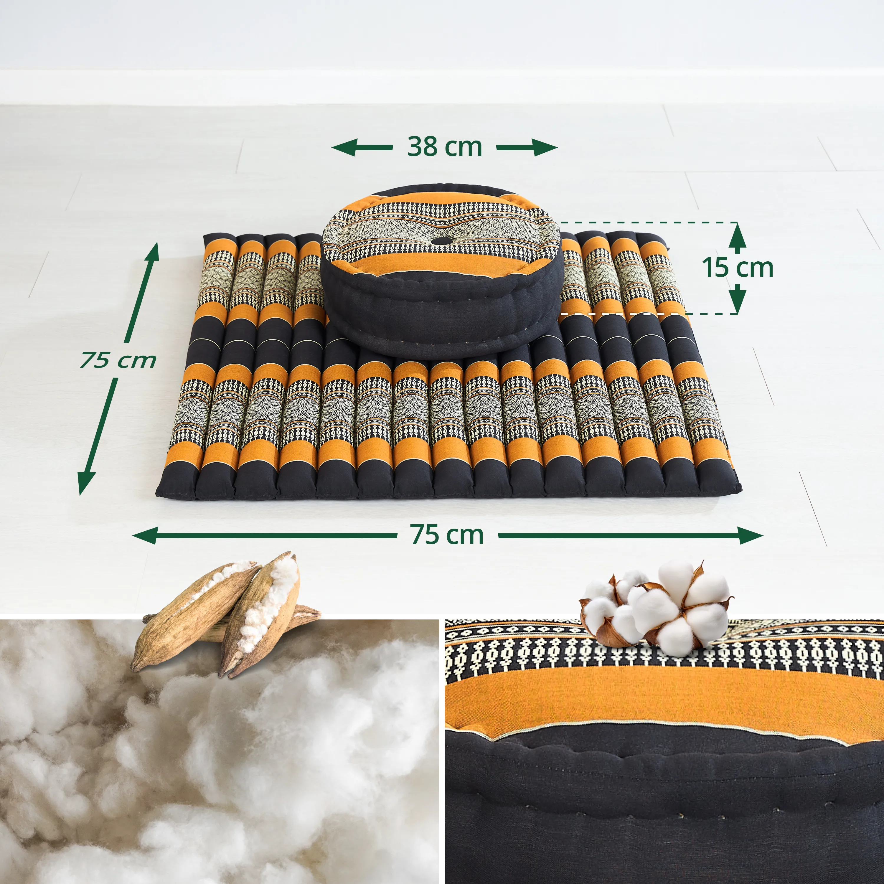Kapok meditatiekussen set XL