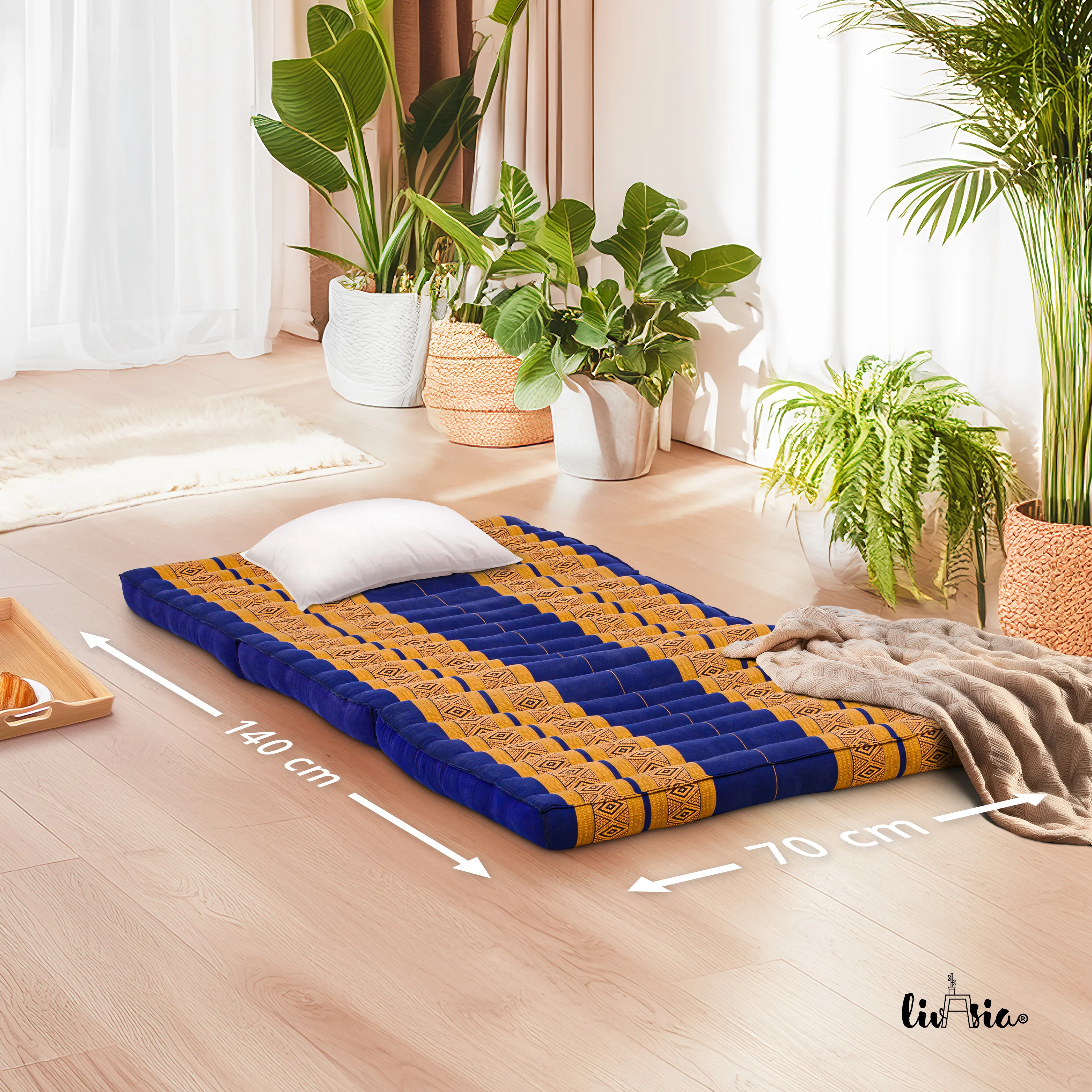 Kapok opklapbaar kindermatras, 70 cm breed