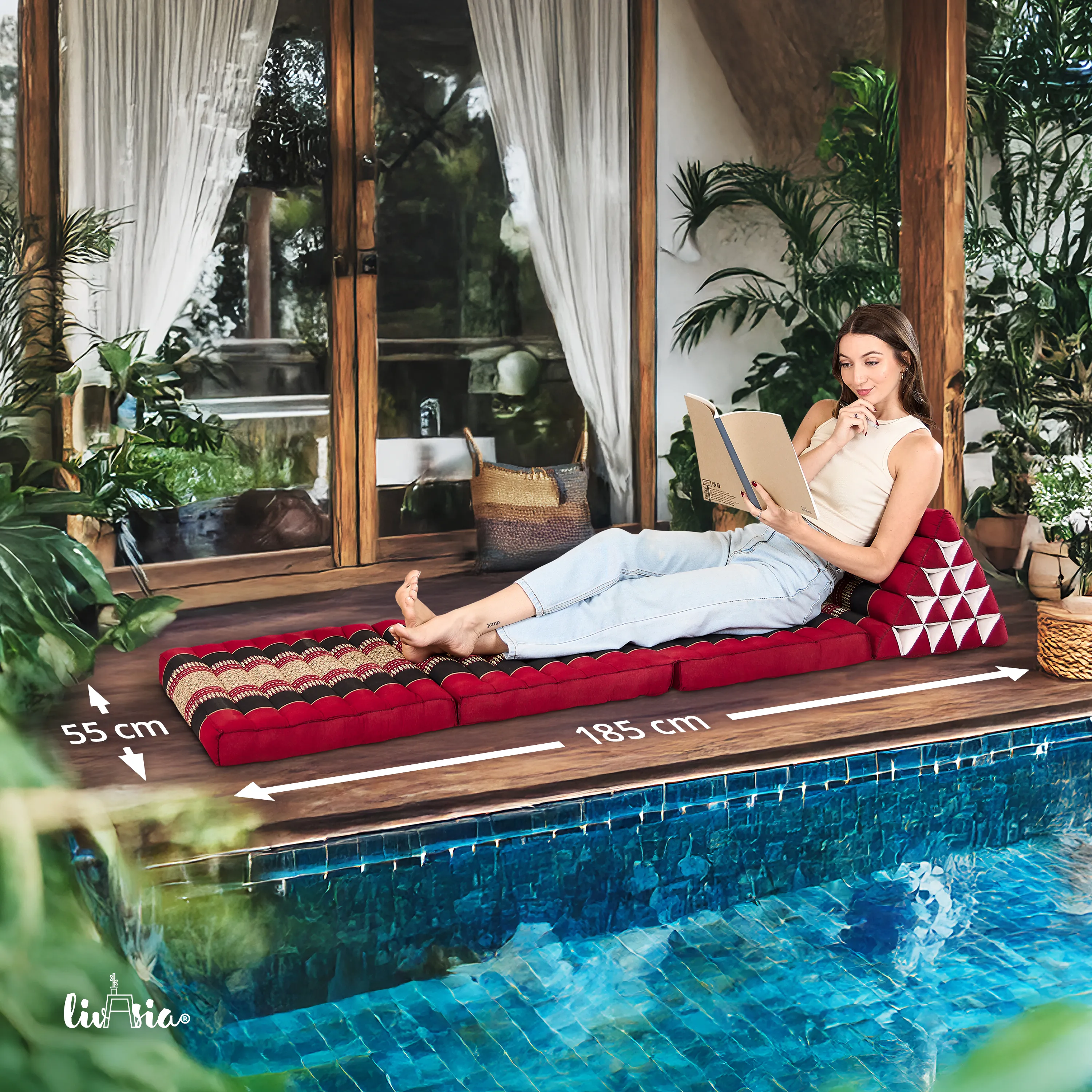 Kapok Thais kussen XXL hoog
