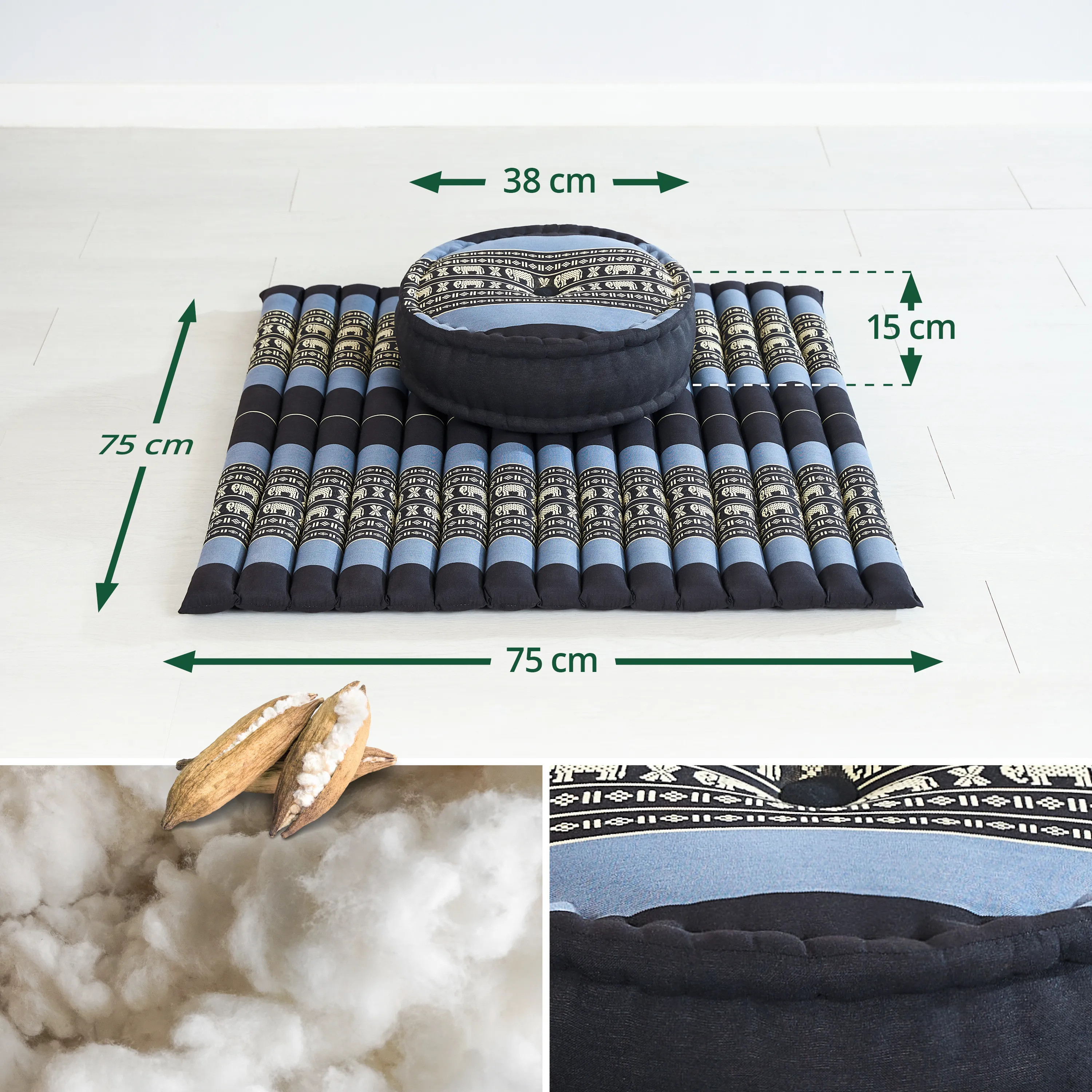 Kapok meditatiekussen set XL