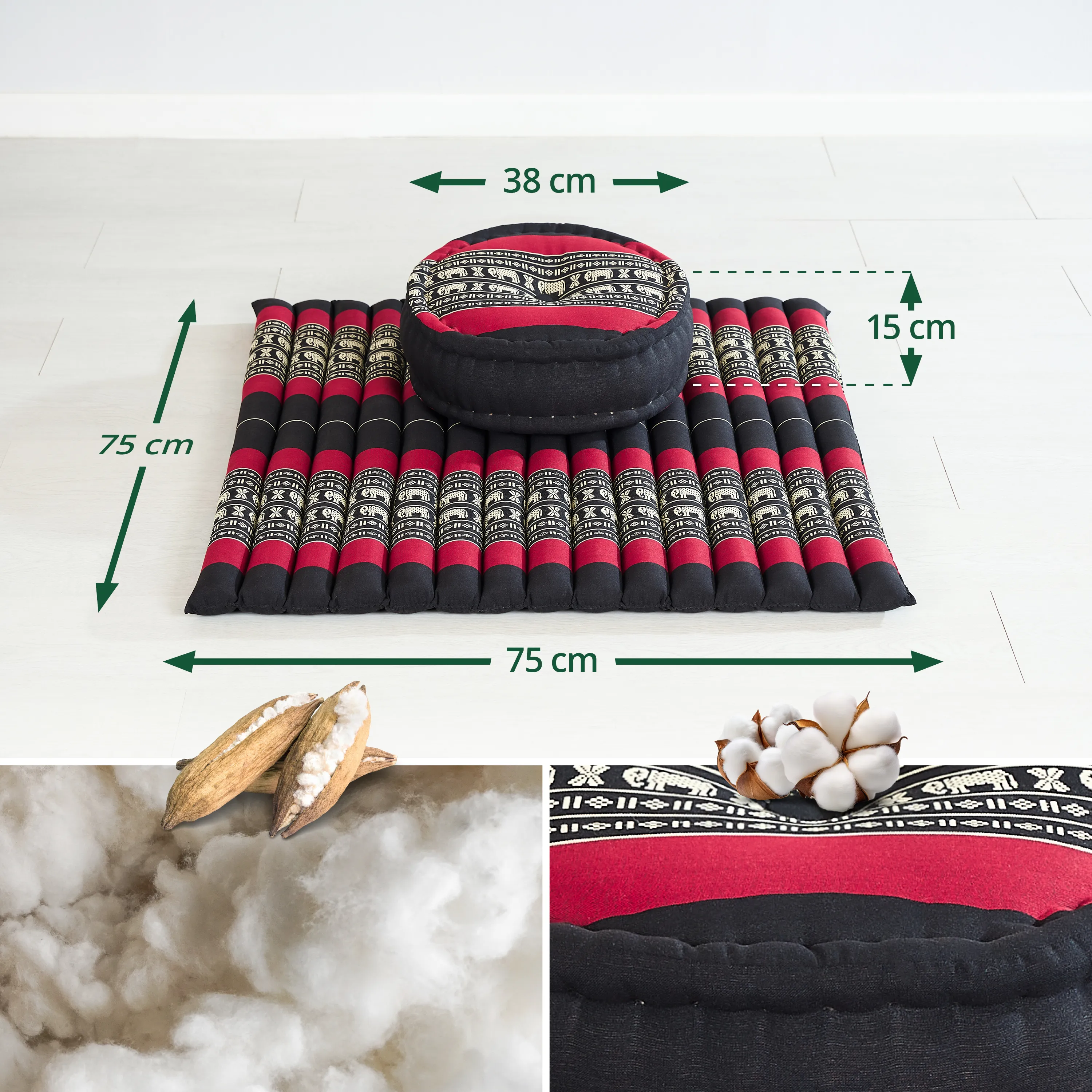 Kapok meditatiekussen set XL