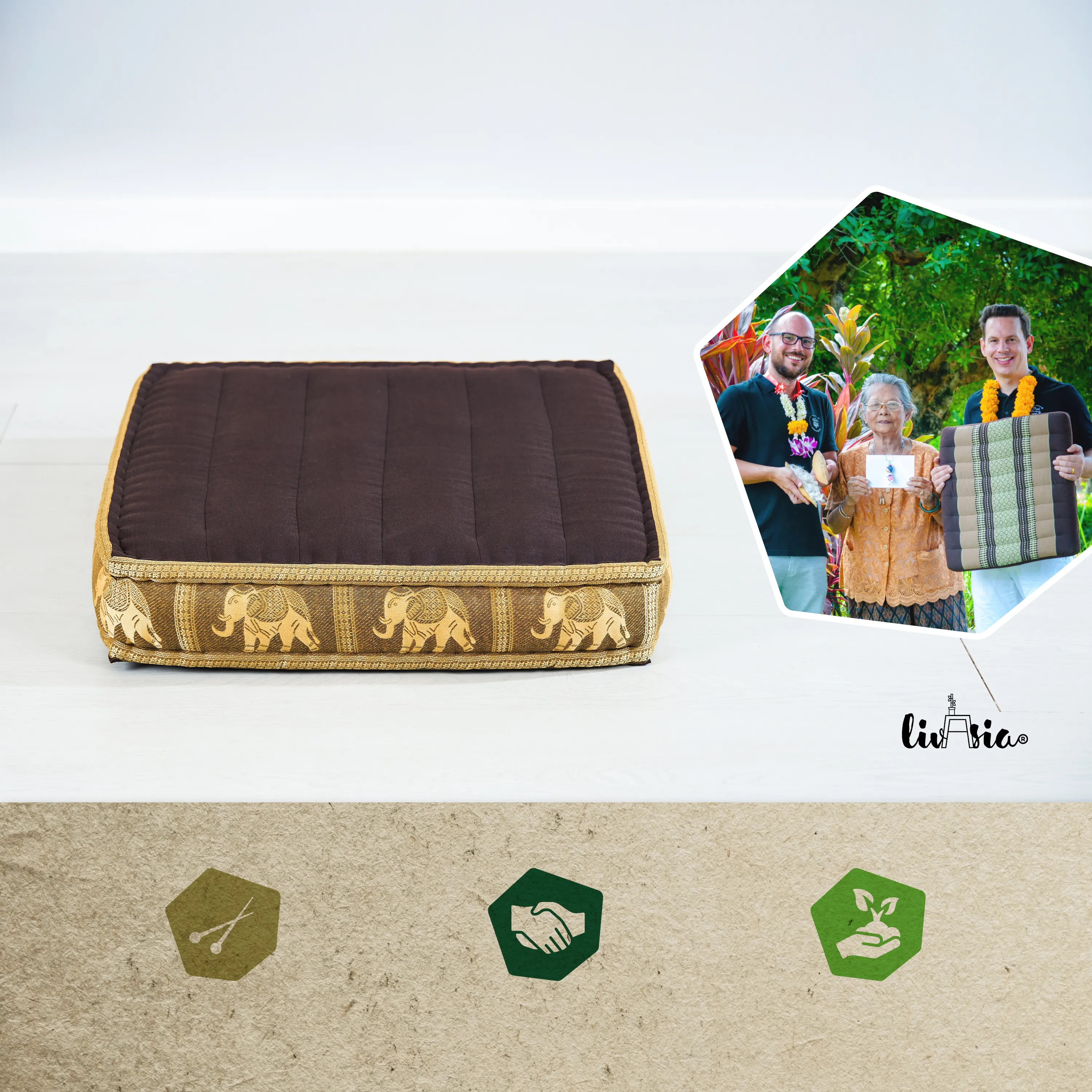 Kapok zitkussen voor op de vloer, Deluxe