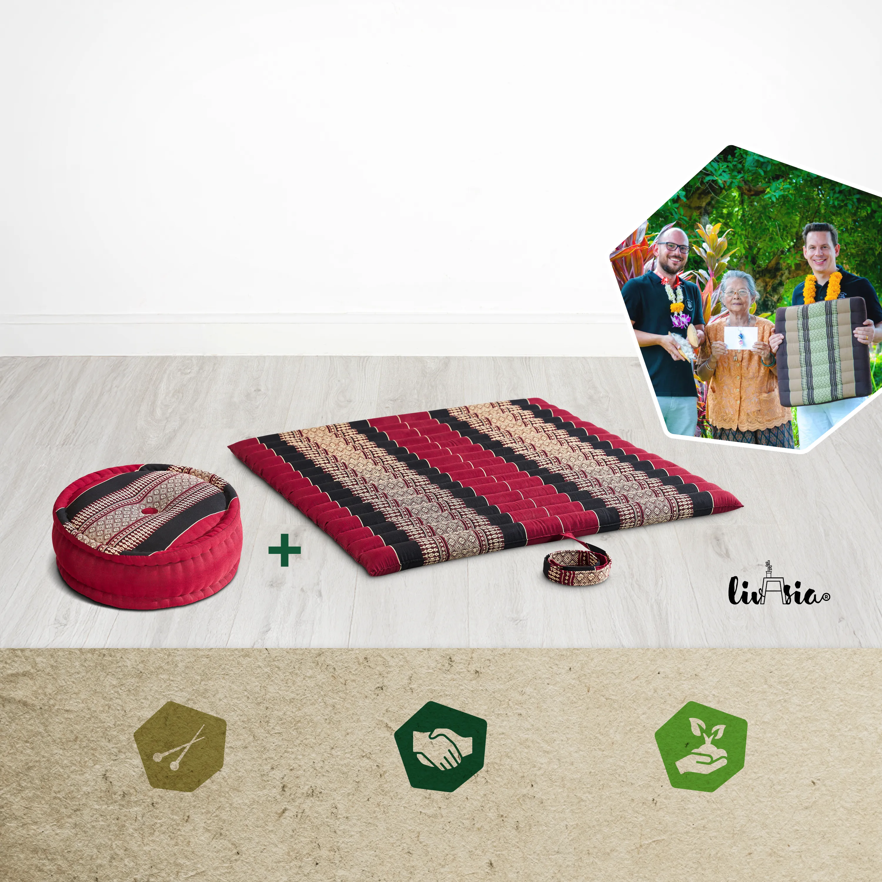 Kapok meditatiekussen set XL