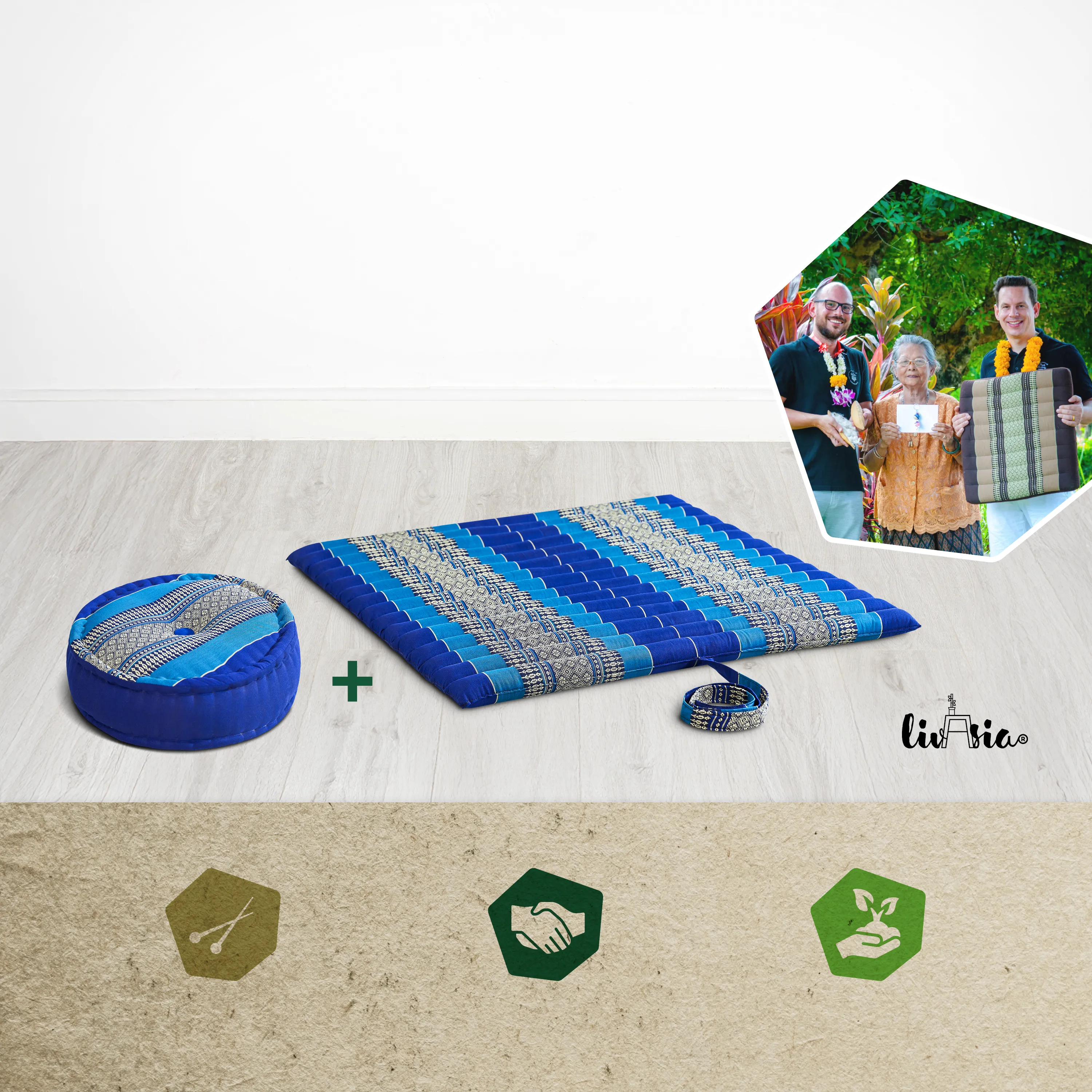 Kapok meditatiekussen set XL