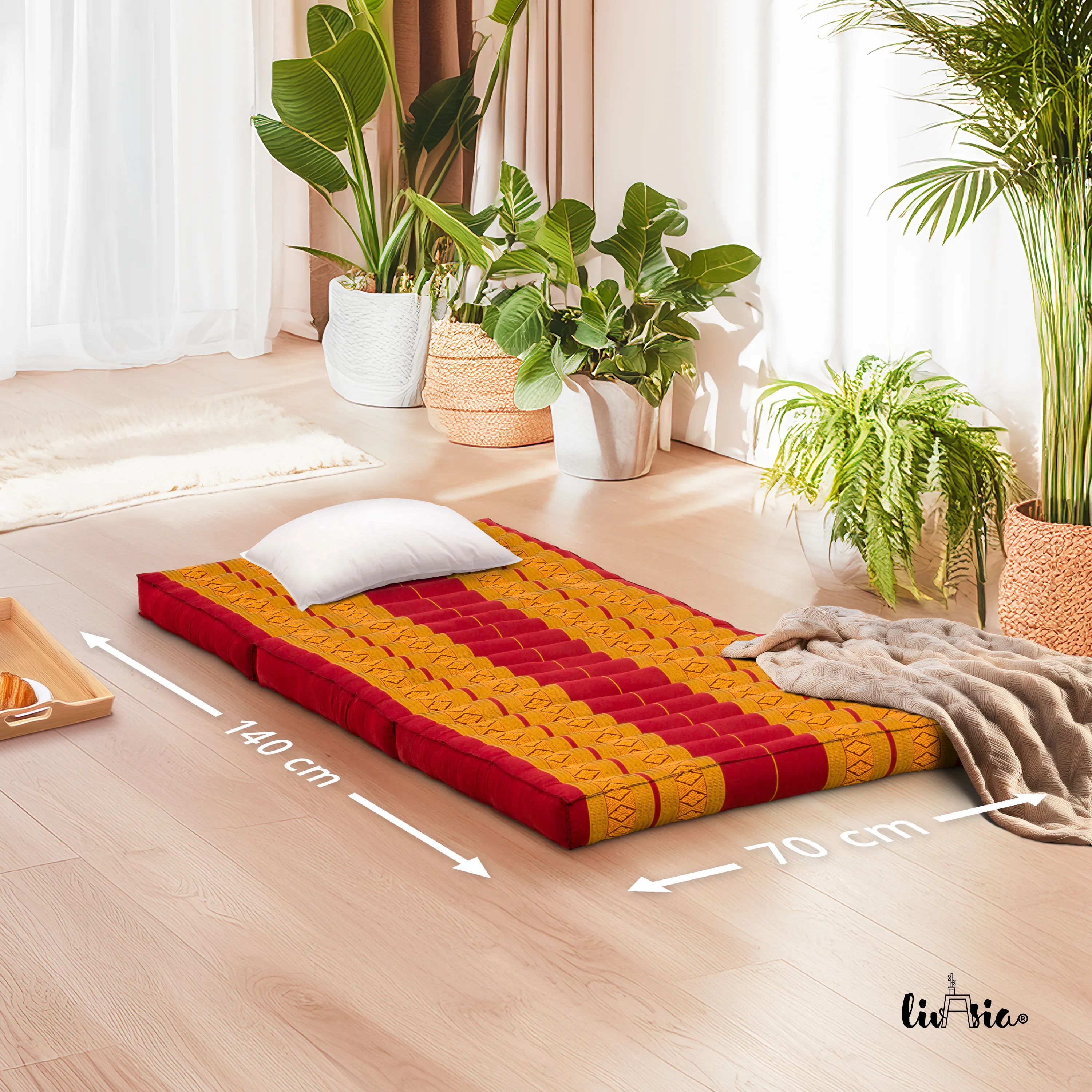 Kapok opklapbaar kindermatras, 70 cm breed