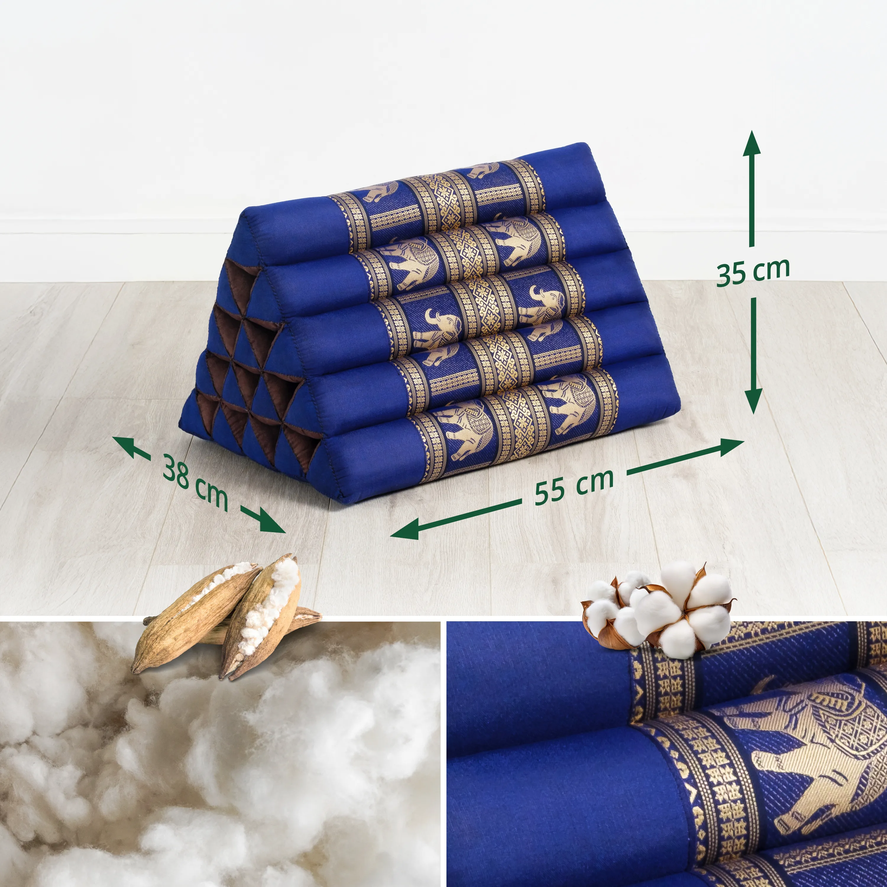 Kapok driehoekig kussen hoog, Deluxe