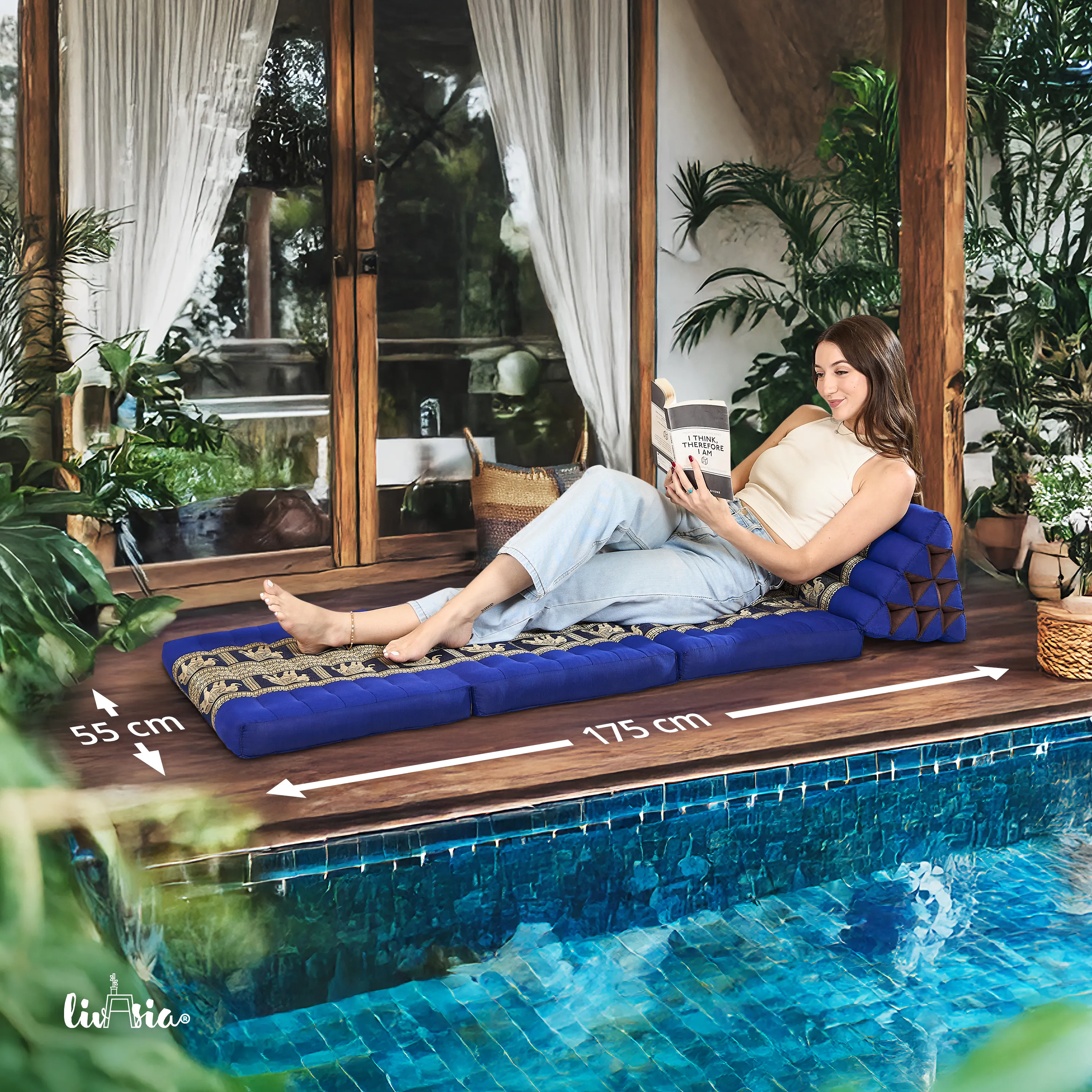Kapok Thais kussen met 3 vloerdelen, Deluxe