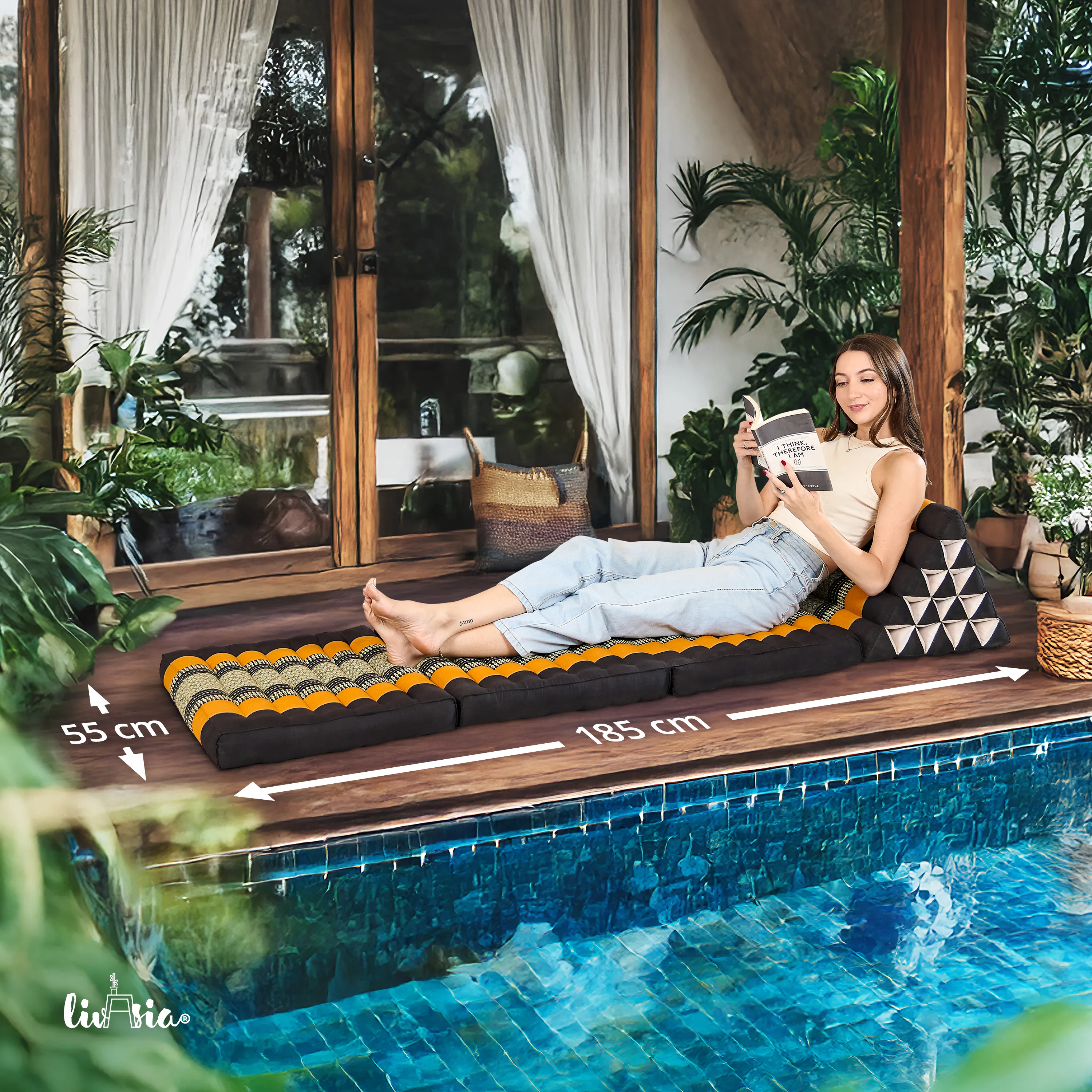 Kapok Thais kussen XXL hoog