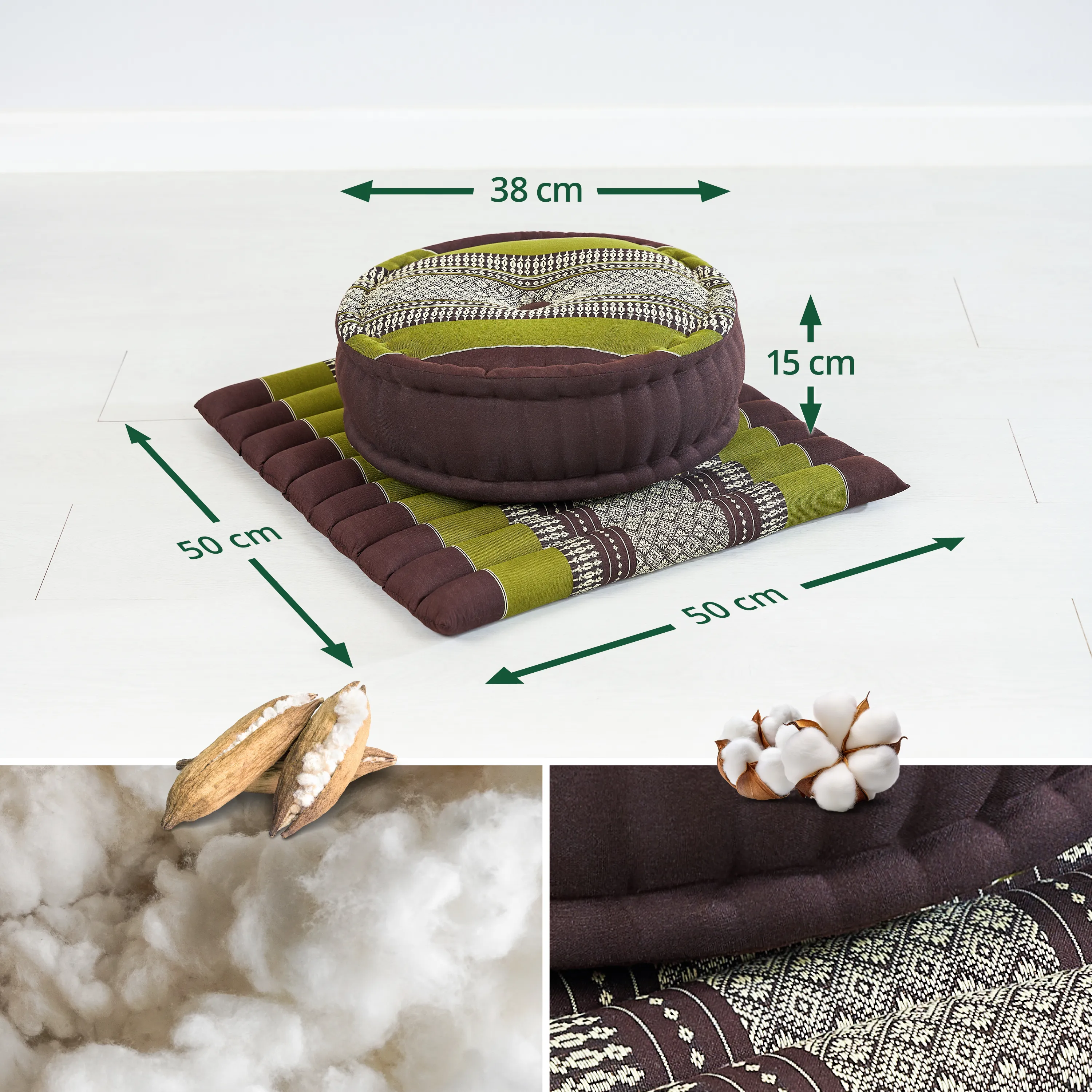 Kapok meditatiekussen set L