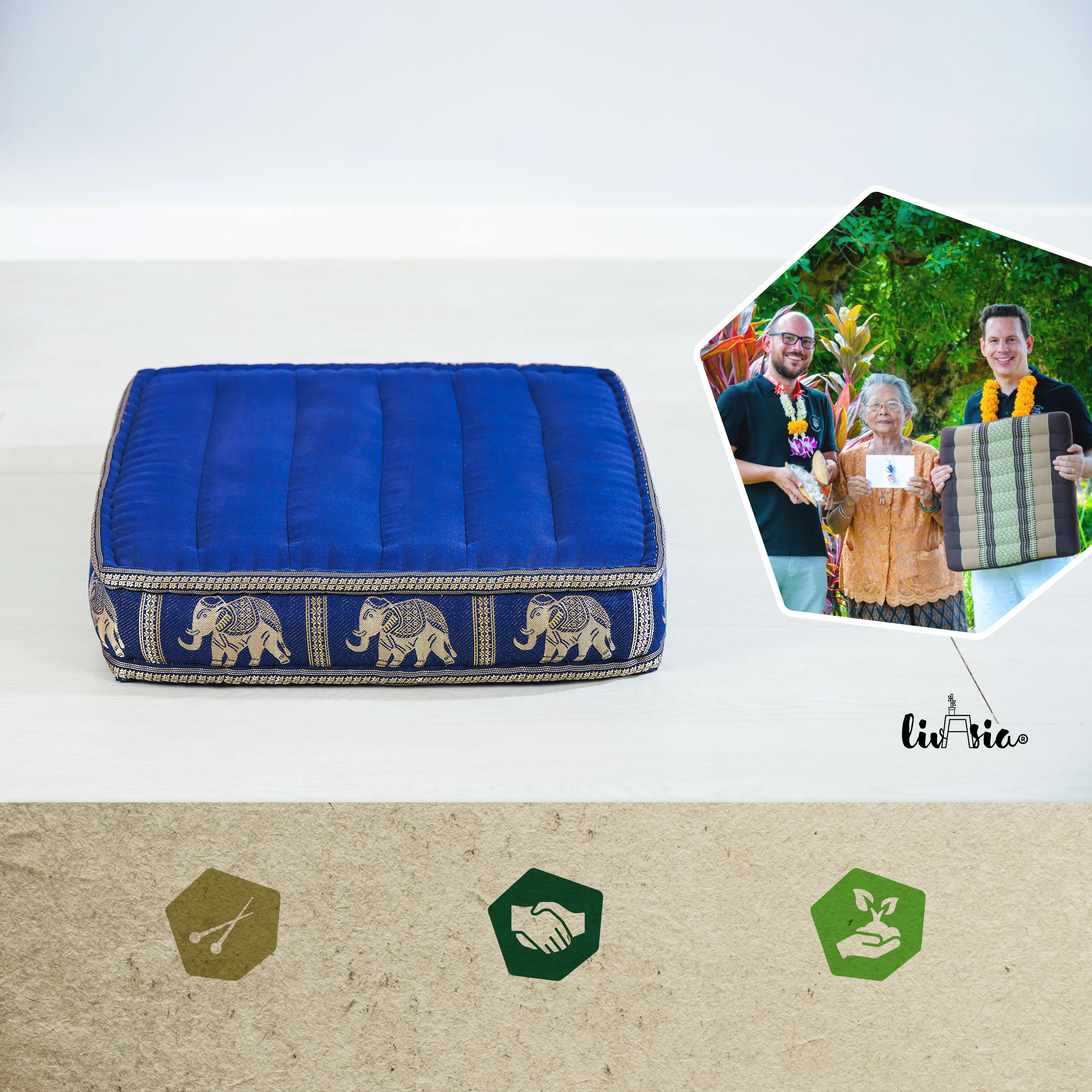 Kapok zitkussen voor op de vloer, Deluxe