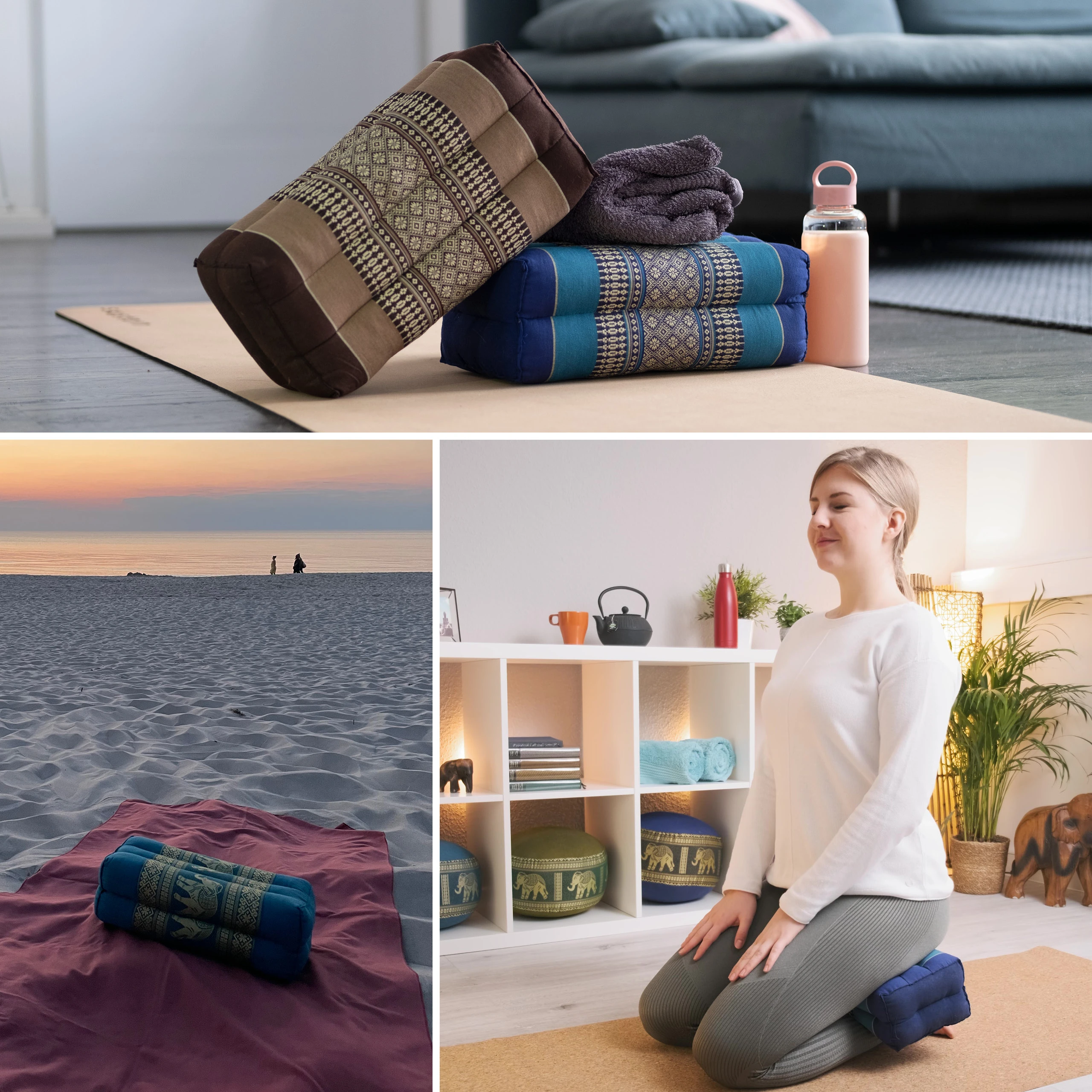 Florensi Meditatiekussen - comfortabel vloerkussen - traditioneel halve maan meditatiekussen met mooie fluwelen hoes - grote vloerkussens voor volwassenen - premium yoga boekweit bolster Florensi Meditatiekussen - comfortabel vloerkussen - traditioneel halve maan meditatiekussen met mooie fluwelen hoes - grote vloerkussens voor volwassenen - premium yoga boekweit bolster