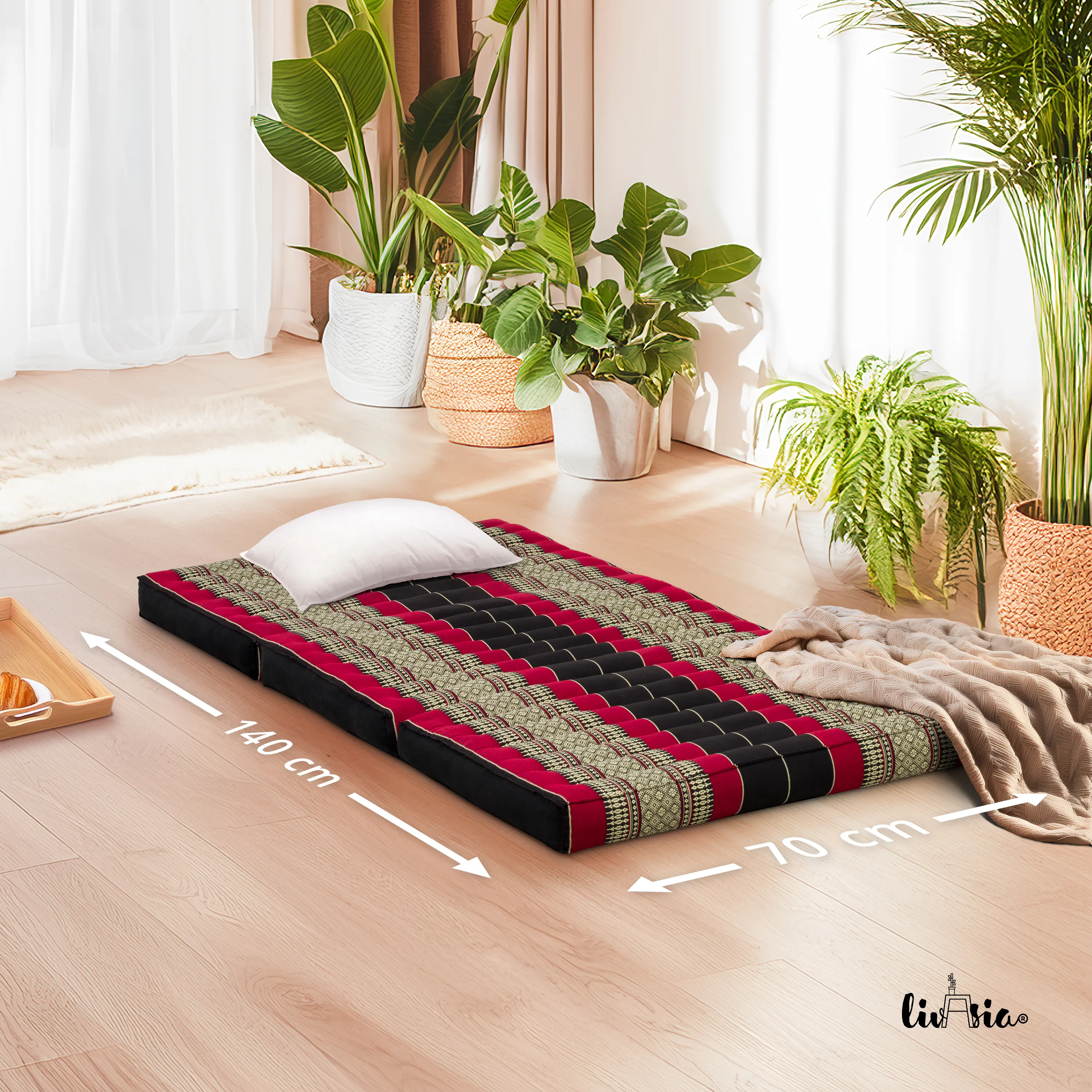 Kapok opklapbaar kindermatras, 70 cm breed