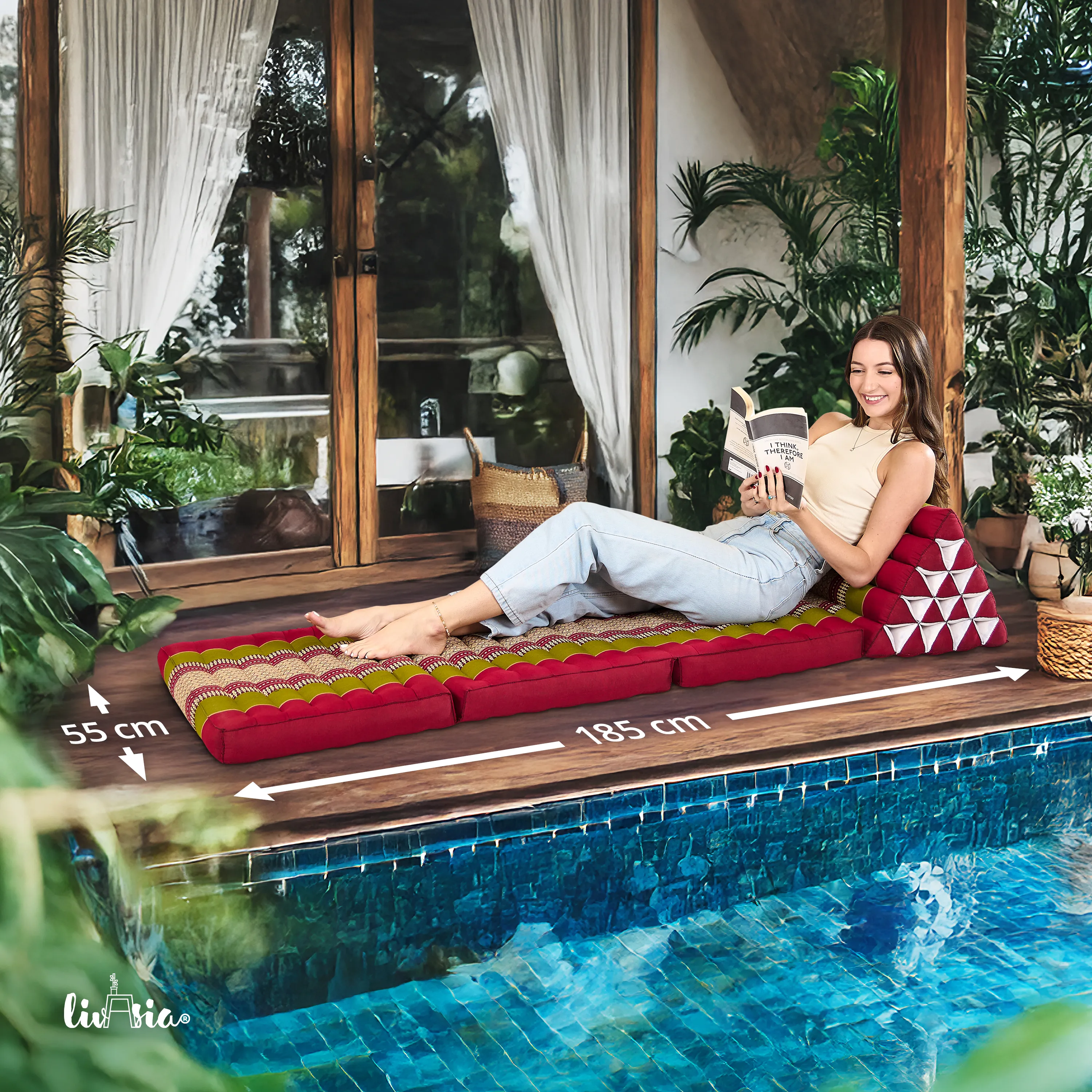 Kapok Thais kussen XXL hoog