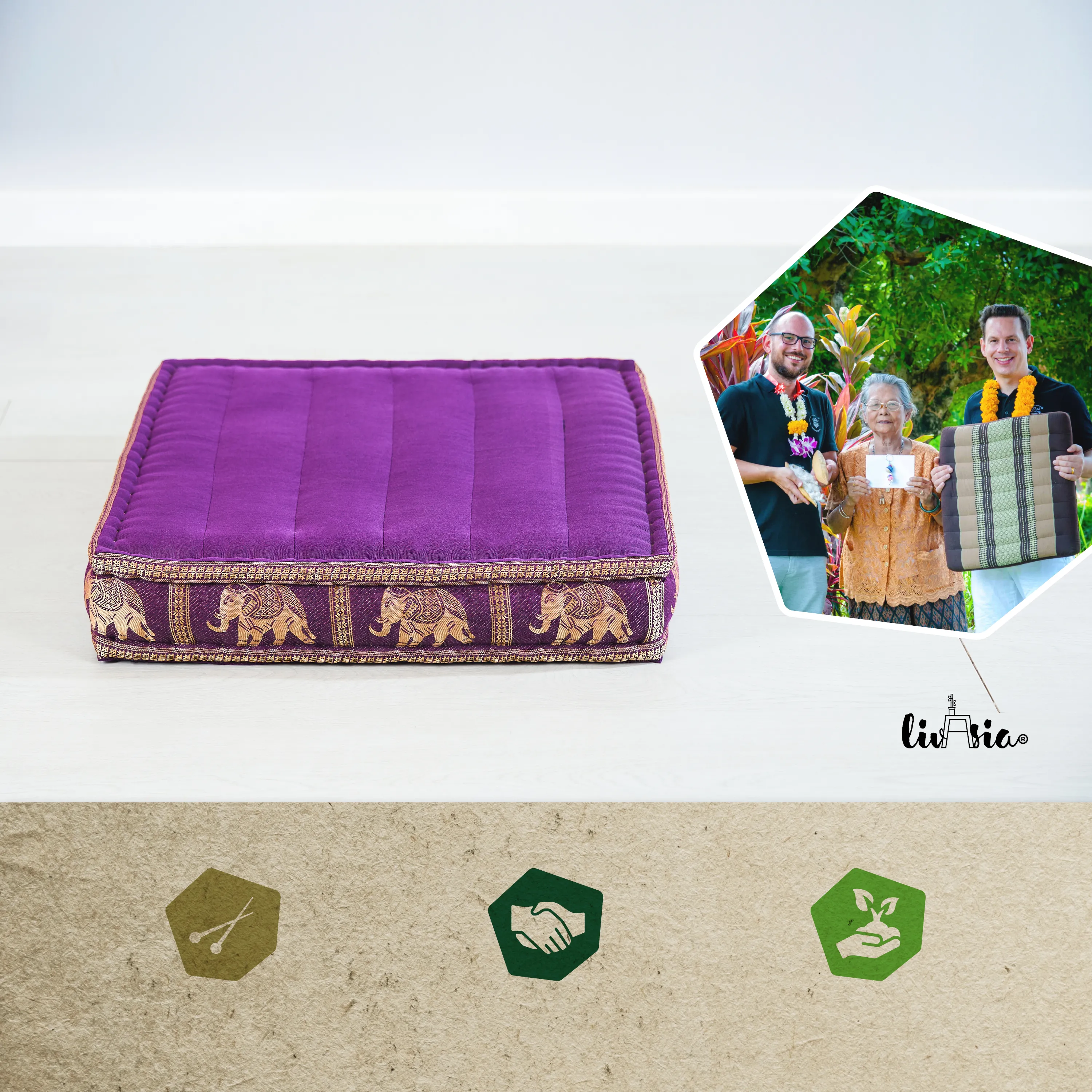 Kapok zitkussen voor op de vloer, Deluxe