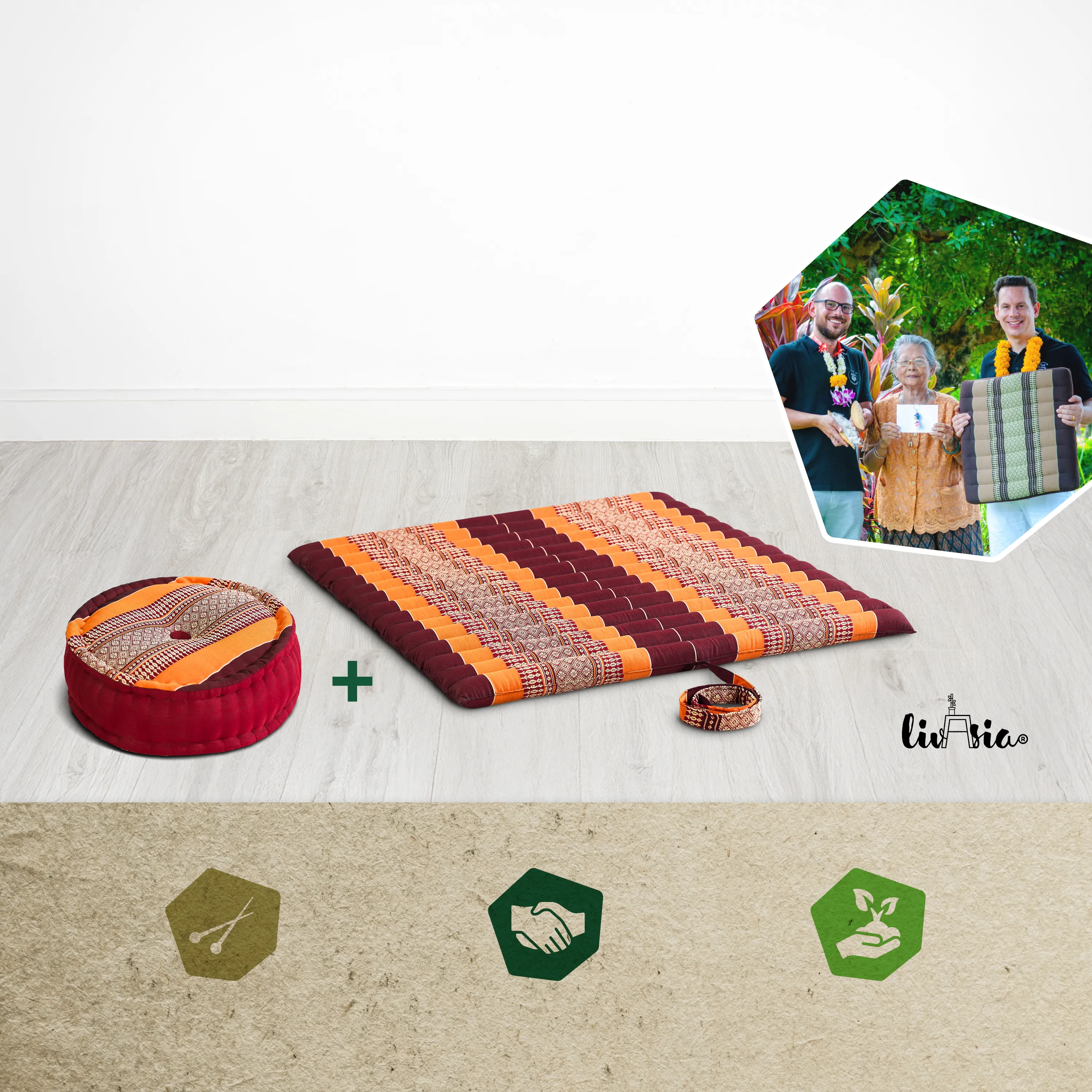 Kapok meditatiekussen set XL