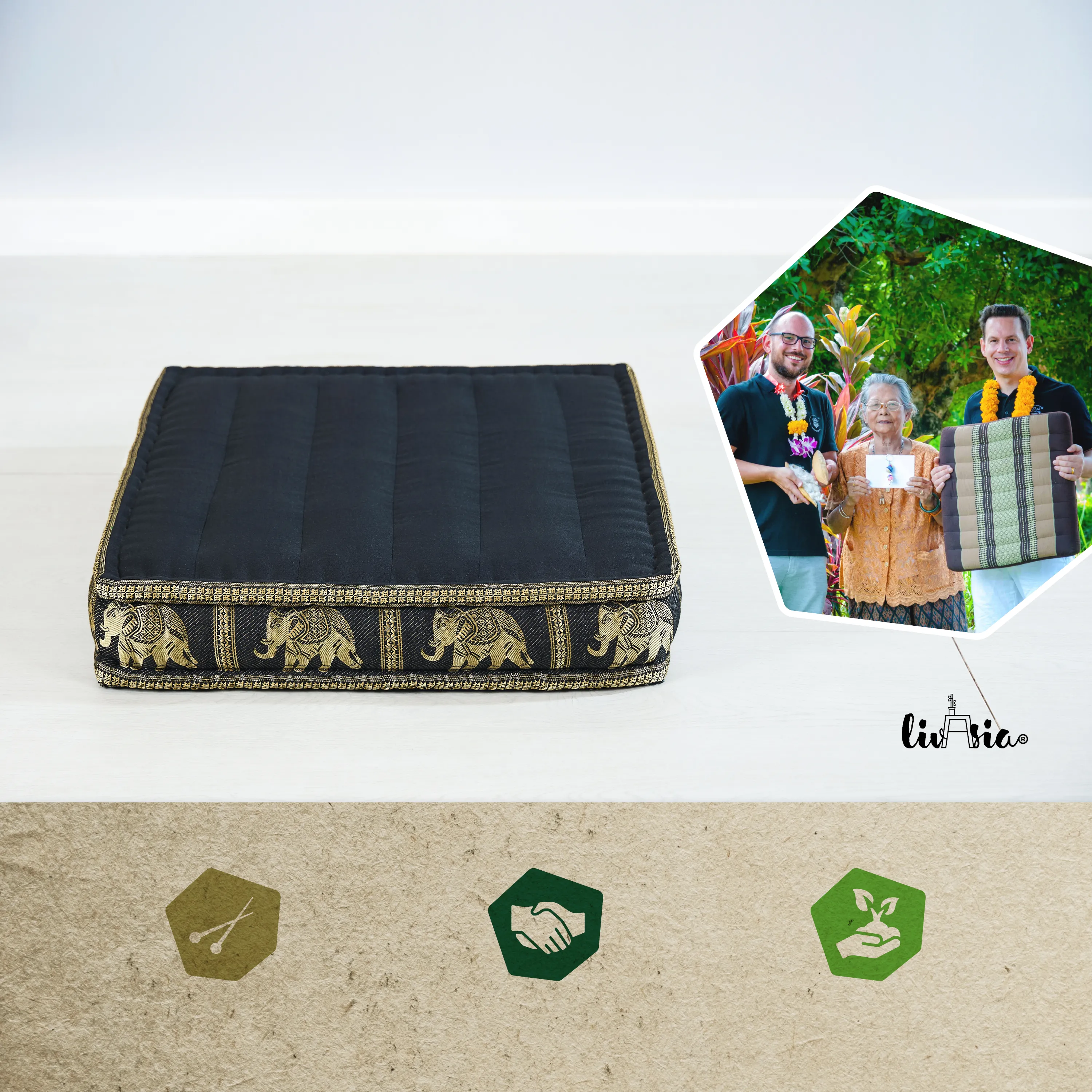 Kapok zitkussen voor op de vloer, Deluxe